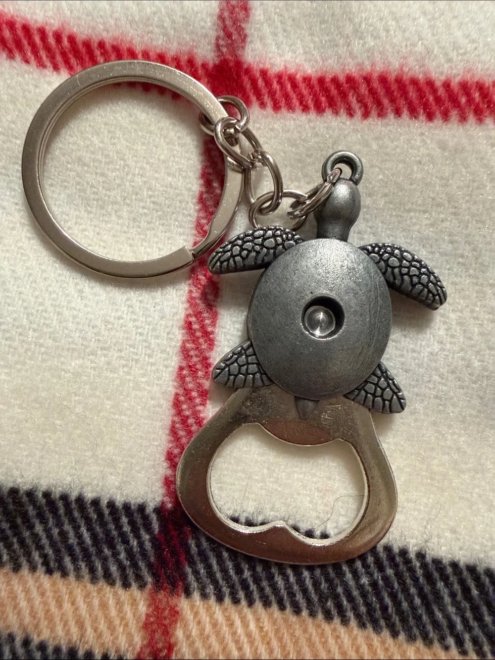 Turtle Bottle Opener Keychain - Silver